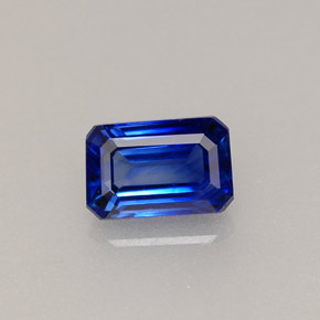 0,79 ctw natürlicher blauer Saphir, Smaragdschliff, VS