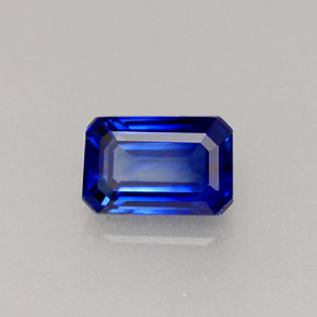 0,79 ctw natürlicher blauer Saphir, Smaragdschliff, VS