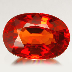 2,00 ctw natürlicher orangefarbener Saphir, Oval Schliff, VVS