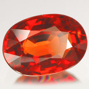 2,00 ctw natürlicher orangefarbener Saphir, Oval Schliff, VVS