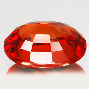 2,00 ctw natürlicher orangefarbener Saphir, Oval Schliff, VVS