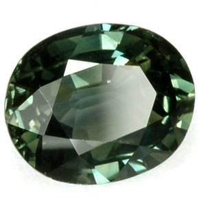 1,32 ctw natürlicher grüner Saphir, Oval Schliff, VVS