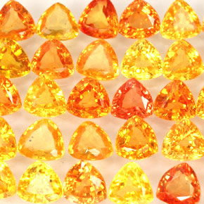  ct natürliche orangefarbener Saphir-Edelsteine, Trillion, VVS
