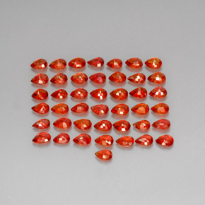  ct natürliche orangefarbener Saphir-Edelsteine, Birnenform, VVS