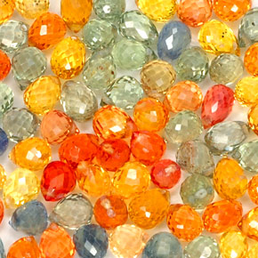  ct natürliche mehrfarbiger Saphir-Edelsteine, Briolette, VVS-VS