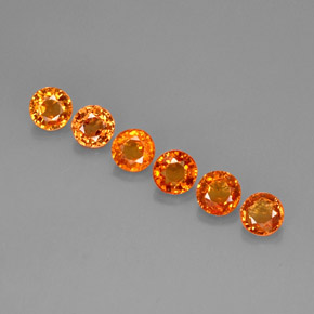  ct natürliche orangefarbener Saphir-Edelsteine, Rundschliff, VVS