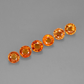 ct natürliche orangefarbener Saphir-Edelsteine, Rundschliff, VVS