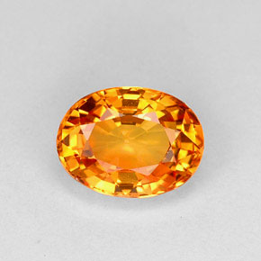 1,25 ctw natürlicher orangefarbener Saphir, Oval Schliff, VVS-VS