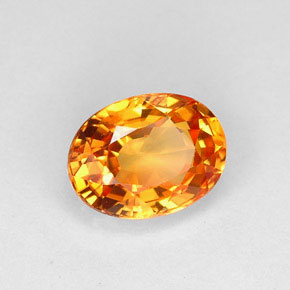 1,25 ctw natürlicher orangefarbener Saphir, Oval Schliff, VVS-VS