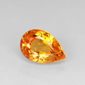1,02 ctw natürlicher orangefarbener Saphir, Birnenform, VVS