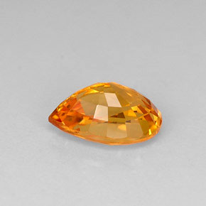 1,02 ctw natürlicher orangefarbener Saphir, Birnenform, VVS