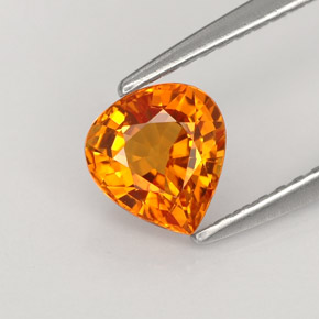 1,02 ctw natürlicher orangefarbener Saphir, Birnenform, VS
