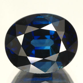 5,09 ctw natürlicher blauer Saphir, Oval Schliff, IF