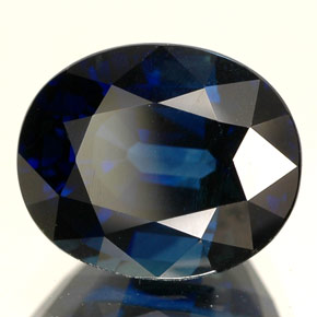 5,09 ctw natürlicher blauer Saphir, Oval Schliff, IF