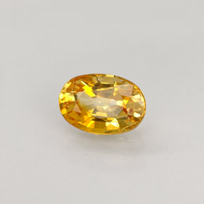 0,99 ctw natürlicher gelber Saphir, Oval Schliff, VVS