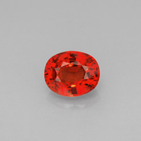 1,19 ctw natürlicher orangefarbener Saphir, Oval Schliff, VS