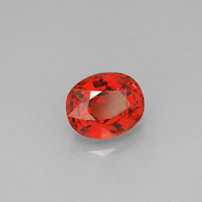 1,19 ctw natürlicher orangefarbener Saphir, Oval Schliff, VS