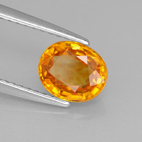1,41 ctw natürlicher orangefarbener Saphir, Oval Schliff, VS