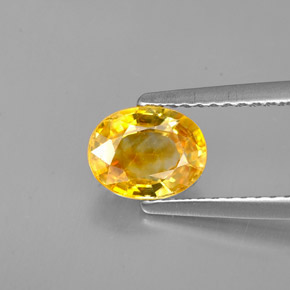 1,33 ctw natürlicher gelber Saphir, Oval Schliff, VVS-VS