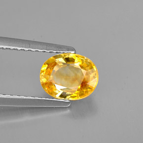 1,33 ctw natürlicher gelber Saphir, Oval Schliff, VVS-VS