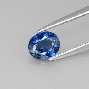 0,79 ctw natürlicher blauer Saphir, Oval Schliff, VS