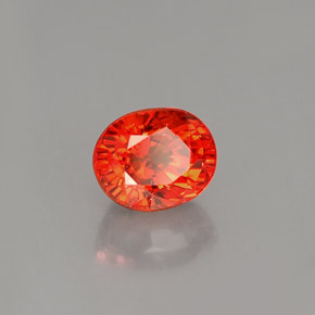 1,10 ctw natürlicher orangefarbener Saphir, Oval Schliff, VS-SI