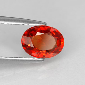1,24 ctw natürlicher orangefarbener Saphir, Oval Schliff, VS