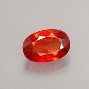 1,07 ctw natürlicher orangefarbener Saphir, Oval Schliff, VS