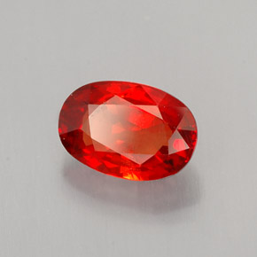 1,07 ctw natürlicher orangefarbener Saphir, Oval Schliff, VS