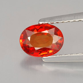0,99 ctw natürlicher orangefarbener Saphir, Oval Schliff, VS