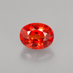 1,10 ctw natürlicher orangefarbener Saphir, Oval Schliff, VS