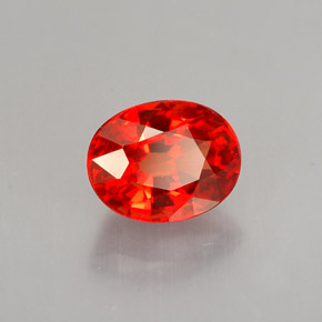 1,10 ctw natürlicher orangefarbener Saphir, Oval Schliff, VS
