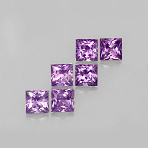  ct natürliche violetter Saphir-Edelsteine, Quadrat, VVS-VS