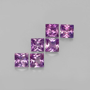  ct natürliche violetter Saphir-Edelsteine, Quadrat, VVS-VS