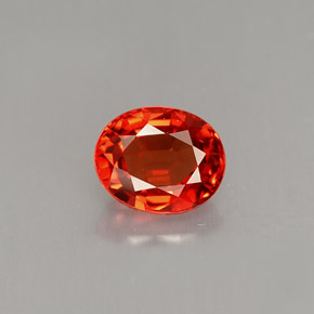 0,90 ctw natürlicher orangefarbener Saphir, Oval Schliff, VS