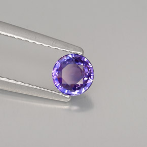 0,51 ctw natürlicher violetter Saphir, Rundschliff, VVS-VS