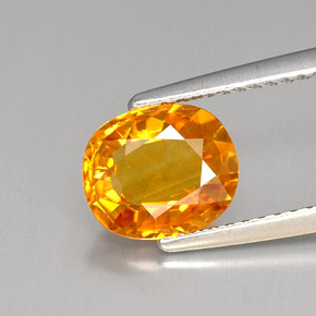 1,96 ctw natürlicher gelber Saphir, Oval Schliff, VS