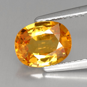 1,80 ctw natürlicher gelber Saphir, Oval Schliff, VS-SI