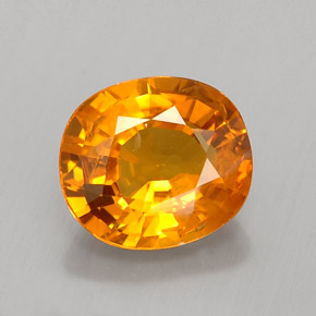 1,81 ctw natürlicher orangefarbener Saphir, Oval Schliff, VS-SI