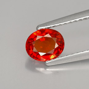 1,09 ctw natürlicher orangefarbener Saphir, Oval Schliff, VS