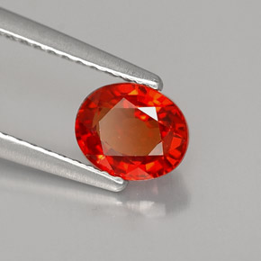 1,09 ctw natürlicher orangefarbener Saphir, Oval Schliff, VS