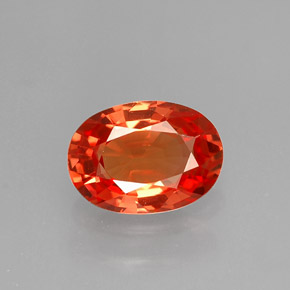 1,28 ctw natürlicher orangefarbener Saphir, Oval Schliff, VVS-VS