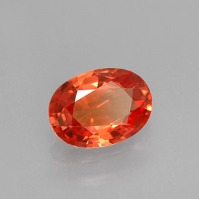 1,28 ctw natürlicher orangefarbener Saphir, Oval Schliff, VVS-VS