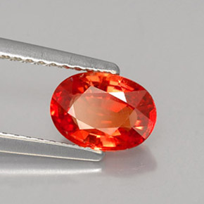 1,22 ctw natürlicher orangefarbener Saphir, Oval Schliff, VVS-VS