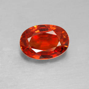 2,07 ctw natürlicher orangefarbener Saphir, Oval Schliff, VVS-VS
