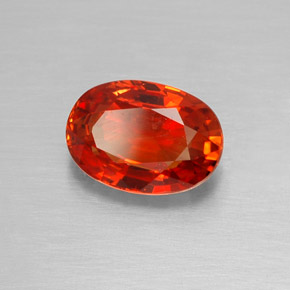 2,07 ctw natürlicher orangefarbener Saphir, Oval Schliff, VVS-VS