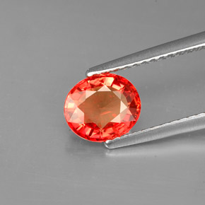 1,54 ctw natürlicher orangefarbener Saphir, Oval Schliff, VVS