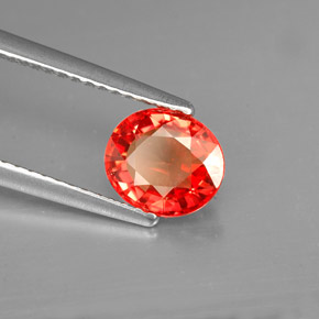 1,54 ctw natürlicher orangefarbener Saphir, Oval Schliff, VVS
