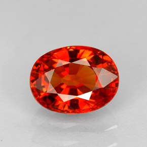 1,17 ctw natürlicher orangefarbener Saphir, Oval Schliff, VVS-VS