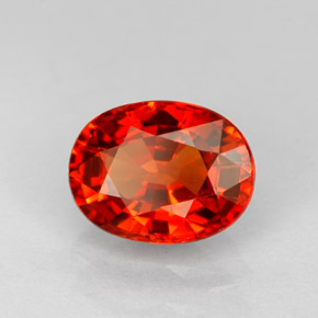 1,17 ctw natürlicher orangefarbener Saphir, Oval Schliff, VVS-VS